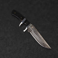 Hector Hand-Forged Damascus Steel Sub-Hilt Knife - Black G10 - BladeWolf A2Z image 2