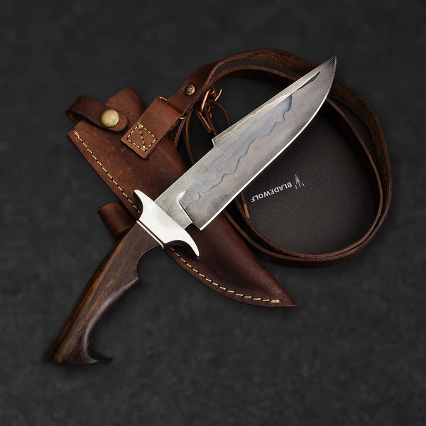 Hugh Glass Hand-Forged San Mai Steel Hunting Knife - Tali Wood - BladeWolf A2Z image 1