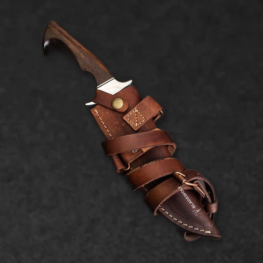 Hugh Glass Hand-Forged San Mai Steel Hunting Knife - Tali Wood - BladeWolf A2Z image 6
