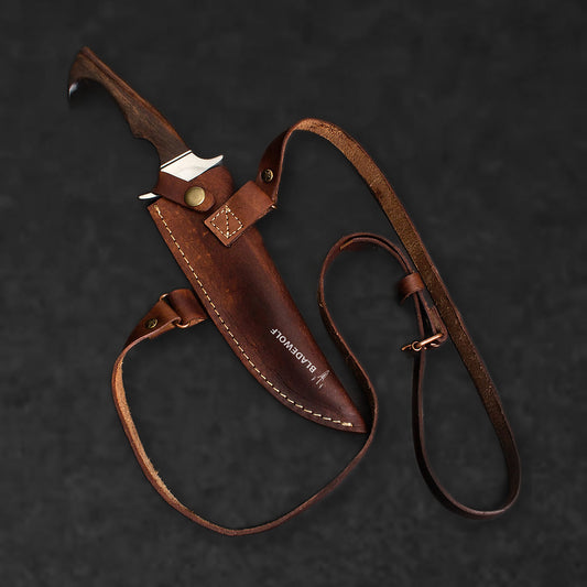 Hugh Glass Hand-Forged San Mai Steel Hunting Knife - Tali Wood - BladeWolf A2Z image 7