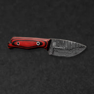 Hunter Hand-Forged Damascus Steel Skinner - Orange and Black G10 - BladeWolf A2Z image 5