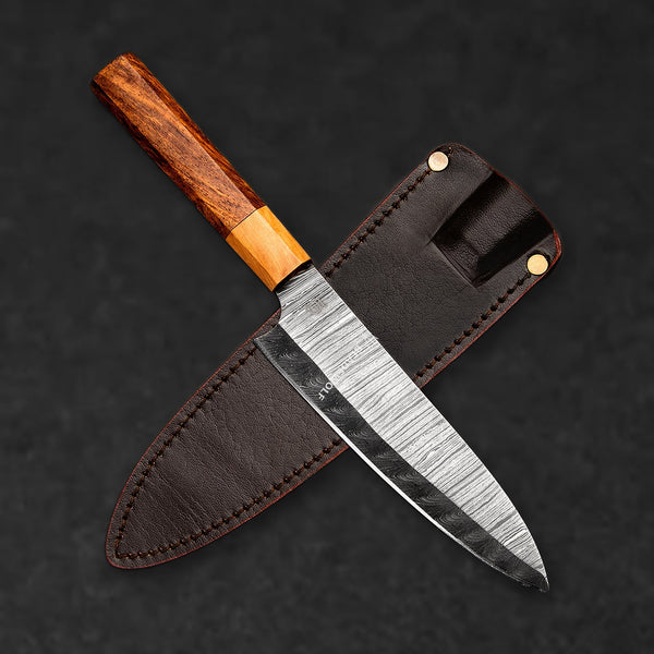 Itamae Damascus Steel 7" Santoku Chef Knife - BladeWolf A2Z image 1