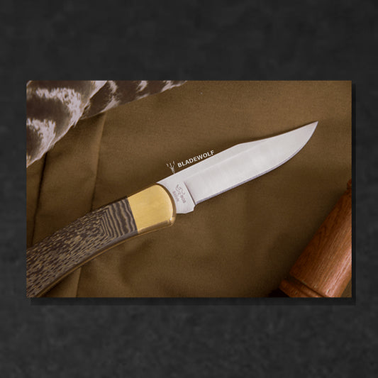 Folding Hunter S35VN Clip Point Folding Knife - Textured Richlite & Brass | January 2025 Signature Drop