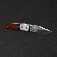 JH Patterson Hand-Forged Damascus Steel Folding Knife - Tali Wood - BladeWolf A2Z image 4
