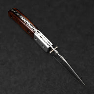 JH Patterson Hand-Forged Damascus Steel Folding Knife - Tali Wood - BladeWolf A2Z image 7