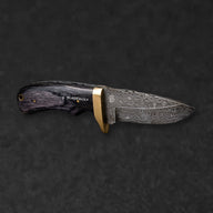 Jim Baker Hand-Forged Damascus Steel Skinner - Pakkawood and Brass - BladeWolf A2Z image 3
