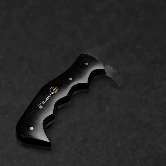 Kimura Hand-Forged Damascus Steel Warrior Tanto Knife - Black G10 - BladeWolf A2Z image 4