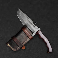 Kimura Hand-Forged Damascus Steel Warrior Tanto Knife - Red Micarta - BladeWolf A2Z image 6