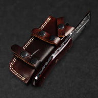 Kimura Hand-Forged Damascus Steel Warrior Tanto Knife - Red Micarta - BladeWolf A2Z image 8