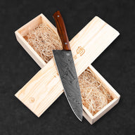 Kodiak Hand-Forged Damascus Steel 8" Chef Knife - Walnut - BladeWolf A2Z image 5