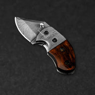 Lightoller Hand-Forged Damascus Steel EDC Folding Knife - Rosewood - BladeWolf A2Z image 7