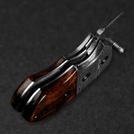 Lightoller Hand-Forged Damascus Steel EDC Folding Knife - Rosewood - BladeWolf A2Z image 8