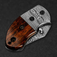 Lightoller Hand-Forged Damascus Steel EDC Folding Knife - Rosewood - BladeWolf A2Z image 10
