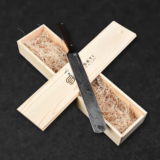 Maillard Hand-Forged Damascus Steel 10" Slicing and Carving Knife - Walnut - BladeWolf A2Z image 8