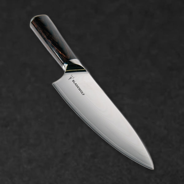 Pakkawood Japanese Damascus Steel 8" Chef Knife - BladeWolf A2Z image 1