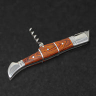 Rhône Rangers Damascus Steel Folding Knife with Wine Corkscrew - Tali Wood - BladeWolf A2Z image 15