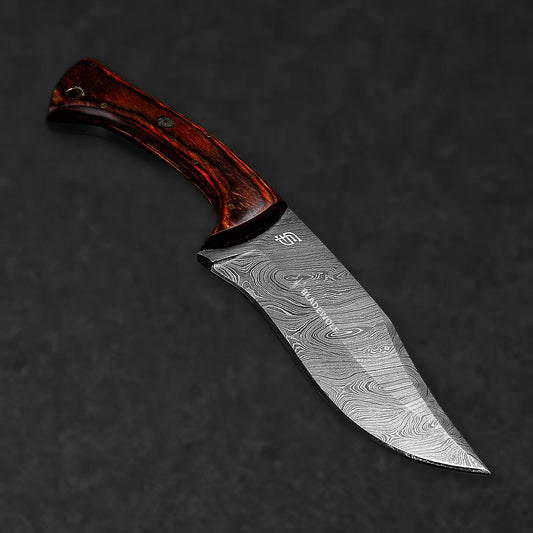 Scythian Hand-Forged Damascus Steel Hunting Knife - Pakkawood - BladeWolf A2Z image 3
