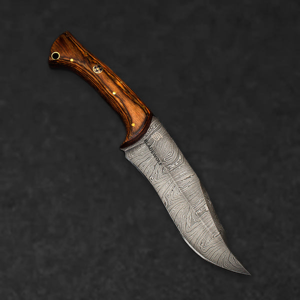 Scythian Hand-Forged Damascus Steel Hunting Knife - Pakkawood - BLEM - BladeWolf A2Z image 1