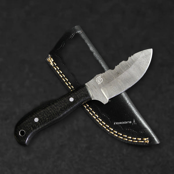 Shackleton Hand-Forged Damascus Steel Skinner - Black G10 - BladeWolf A2Z image 1