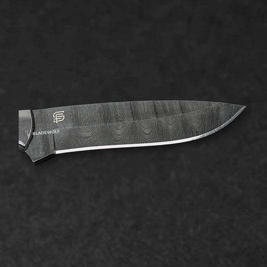 Sir Edmund Hand-Forged Damascus Steel Knife - Camel Bone and Walnut - BladeWolf A2Z image 3
