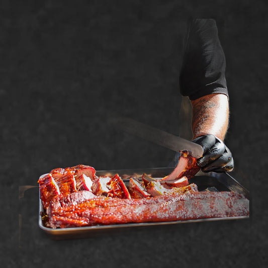 Smokin' and Grillin' with AB Signature Damascus Steel 12" Meat Slicer - BladeWolf A2Z image 3
