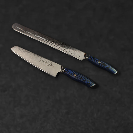 Smokin' and Grillin' with AB Signature Damascus Steel Knife set of 2
