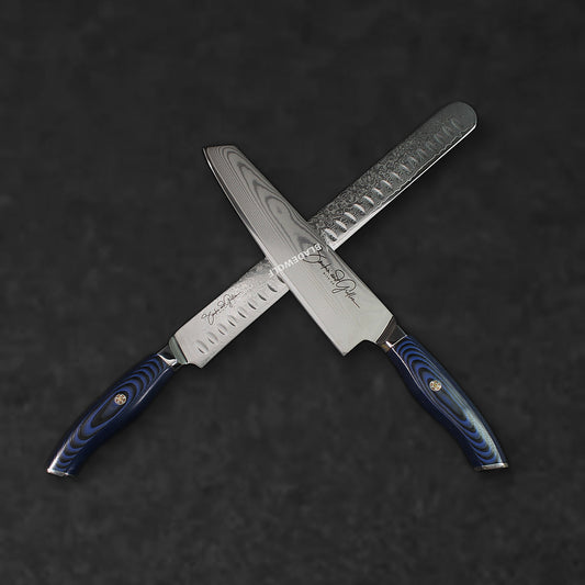Smokin' and Grillin' with AB Signature Damascus Steel Knife set of 2