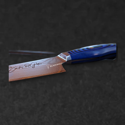 Smokin' and Grillin' with AB Signature Damascus Steel Knife set of 2 - BladeWolf A2Z image 3