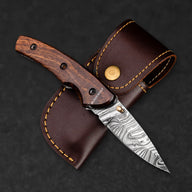 The Londoner Hand-Forged Damascus Steel Folding Knife - Tali Wood - BladeWolf A2Z image 1