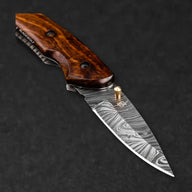 The Londoner Hand-Forged Damascus Steel Folding Knife - Tali Wood - BladeWolf A2Z image 4