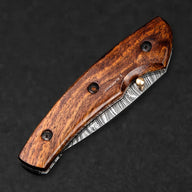 The Londoner Hand-Forged Damascus Steel Folding Knife - Tali Wood - BladeWolf A2Z image 9