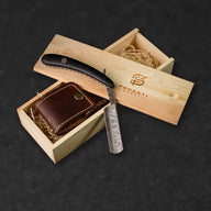 Throat Cutter Hand-Forged Damascus Steel Straight Razor - Black G10 - BladeWolf A2Z image 6