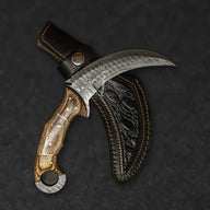 Tiger's Claw Hand-Forged Damascus Steel Karambit - Tali Wood - BladeWolf A2Z image 1