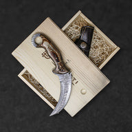 Tiger's Claw Hand-Forged Damascus Steel Karambit - Tali Wood - BladeWolf A2Z image 8